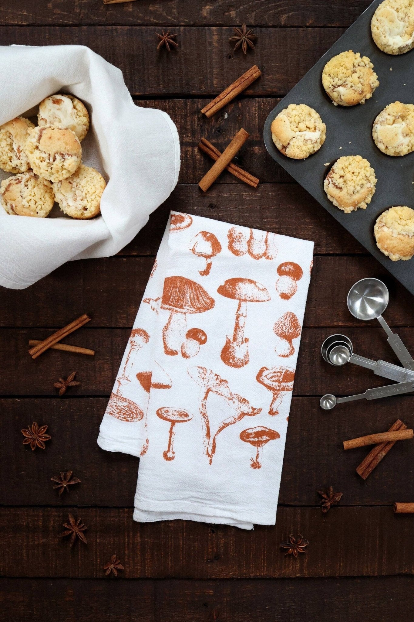 Mushroom Pattern Tea Towel - Global Hues Market