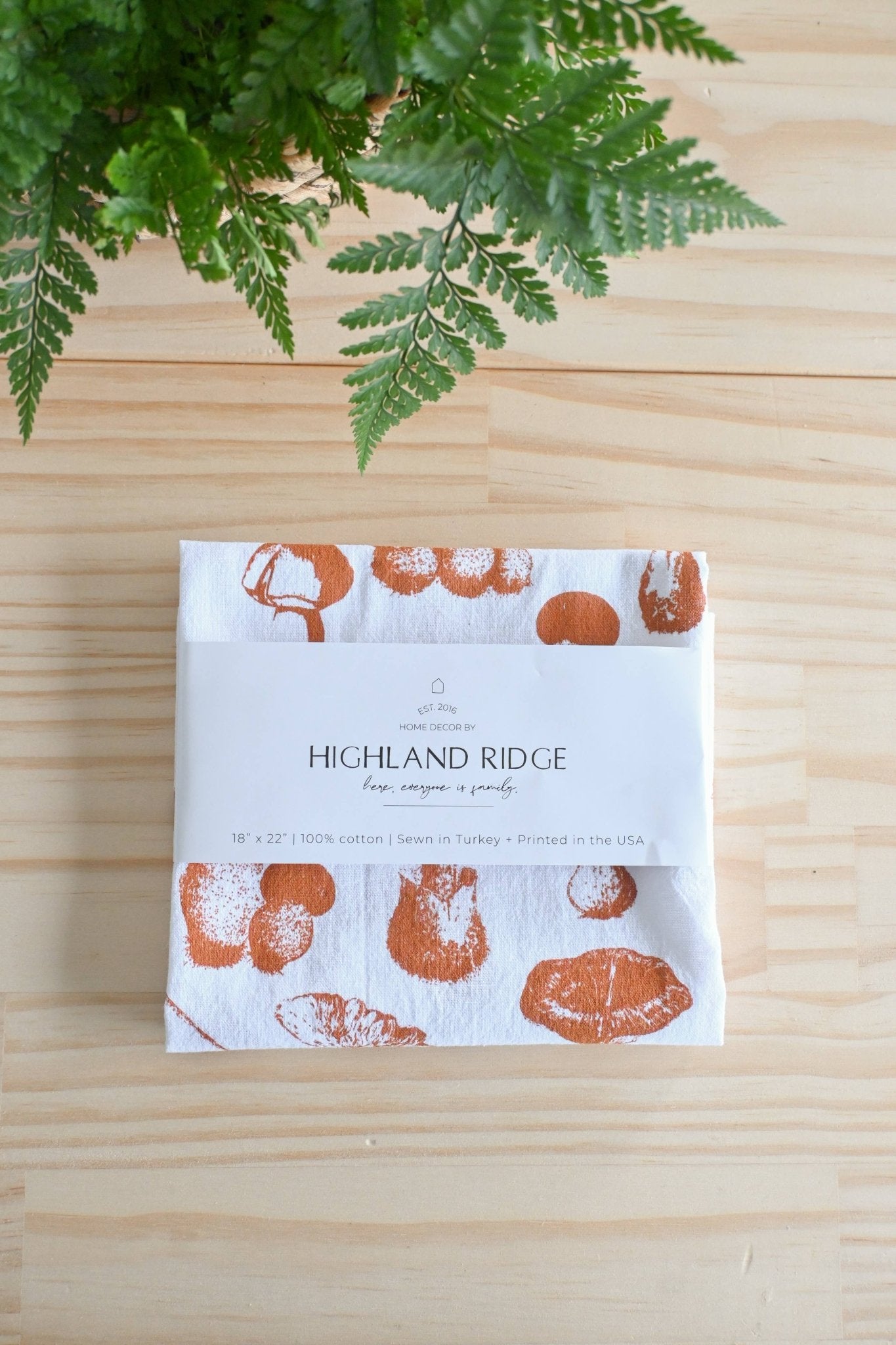 Mushroom Pattern Tea Towel - Global Hues Market