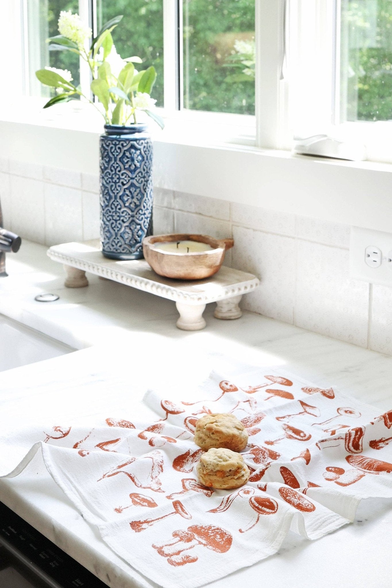 Mushroom Pattern Tea Towel - Global Hues Market