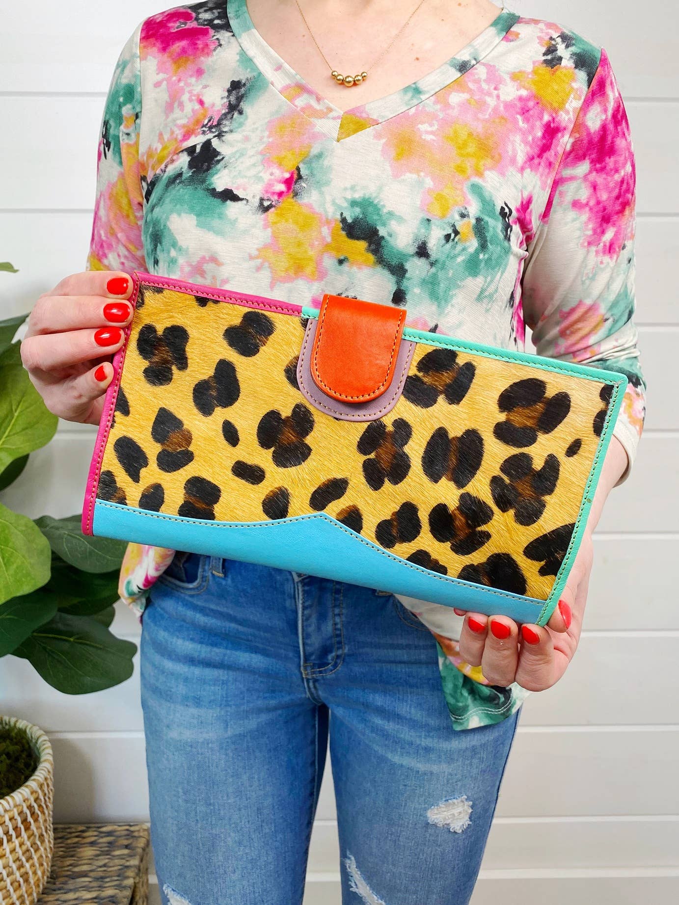 Nash Leopard Leather Wallet | Travel Wallet | Small Leopard - Global Hues Market