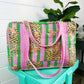 Quilted Duffle Bag | Weekender Travel Overnight Bag | Tigers - Global Hues Market