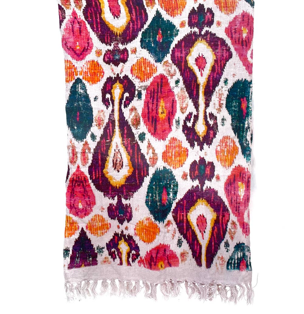 Retro Ikat Throw / Tapestry / Beach Blanket - Global Hues Market