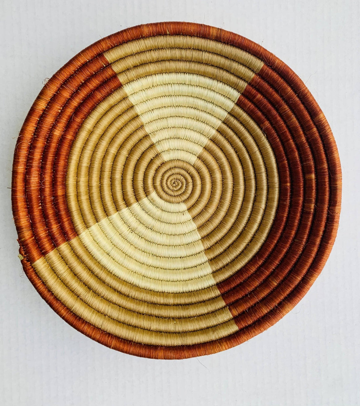 Rwanda Tonga Baskets: Pink Star Cream + Cranberry Accents - Global Hues Market