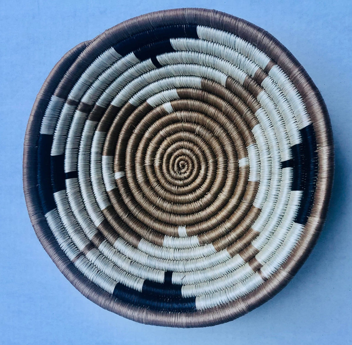 Rwanda Tonga Baskets: Pink Star Cream + Cranberry Accents - Global Hues Market