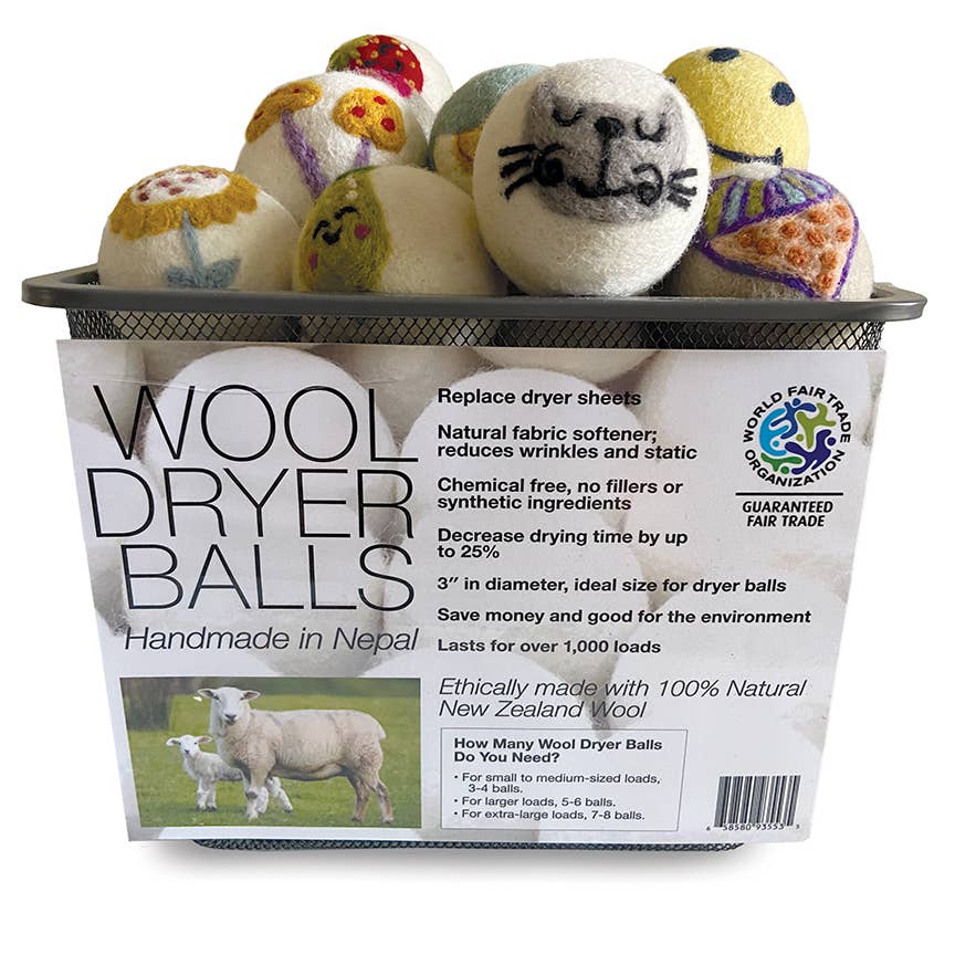 Set of 3 Dryer Balls {mixed cat} - Global Hues Market