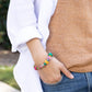 Small Aasha Bracelet - Elastic Square Round Bead Bracelet - Global Hues Market