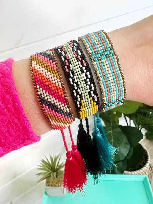 Tassel Friendship Bracelets | Bracelets with Tassels | Pink - Global Hues Market