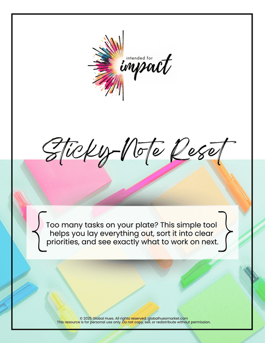 "The Sticky - Note Reset" A Simple Tool for Clarity (PDF Download) - Global Hues Market