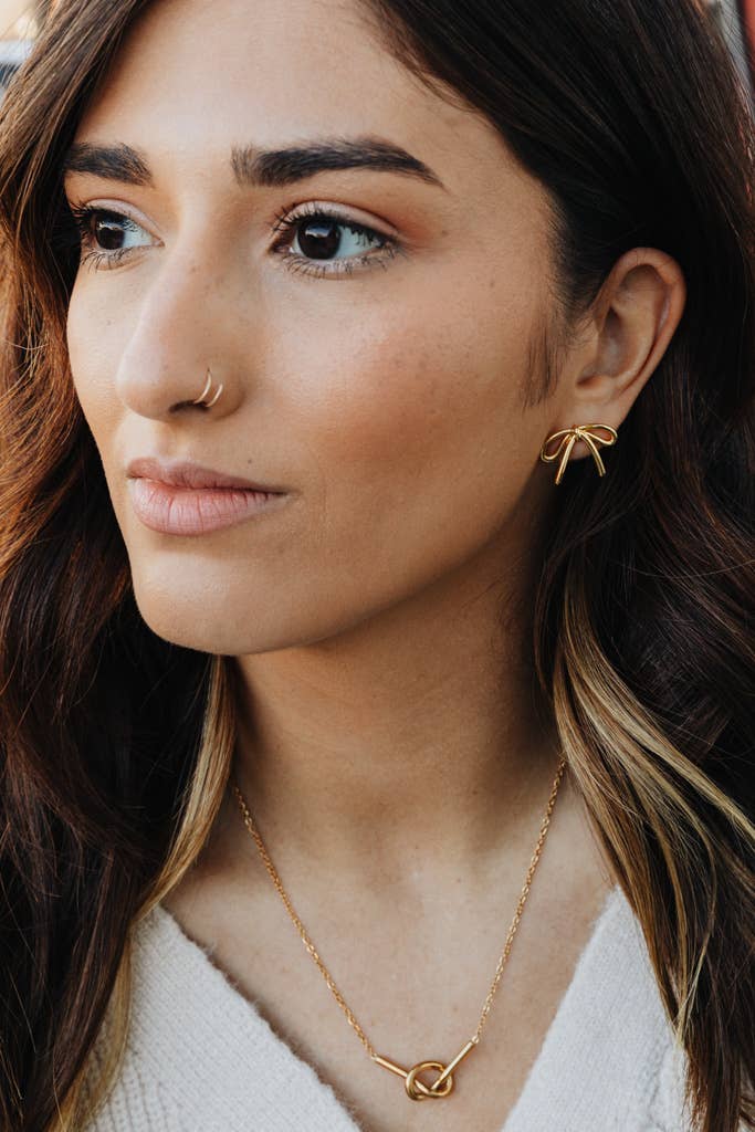 Tied Grace Earrings - Gold - Made by Survivors - Global Hues Market