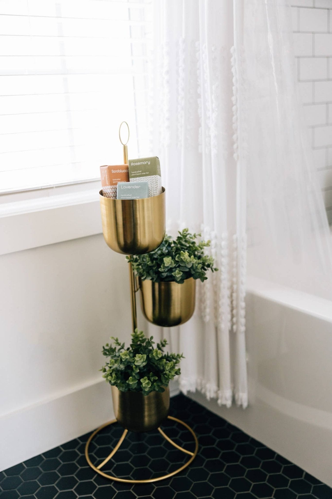 * Tiered Brass Plant Stand - Global Hues Market