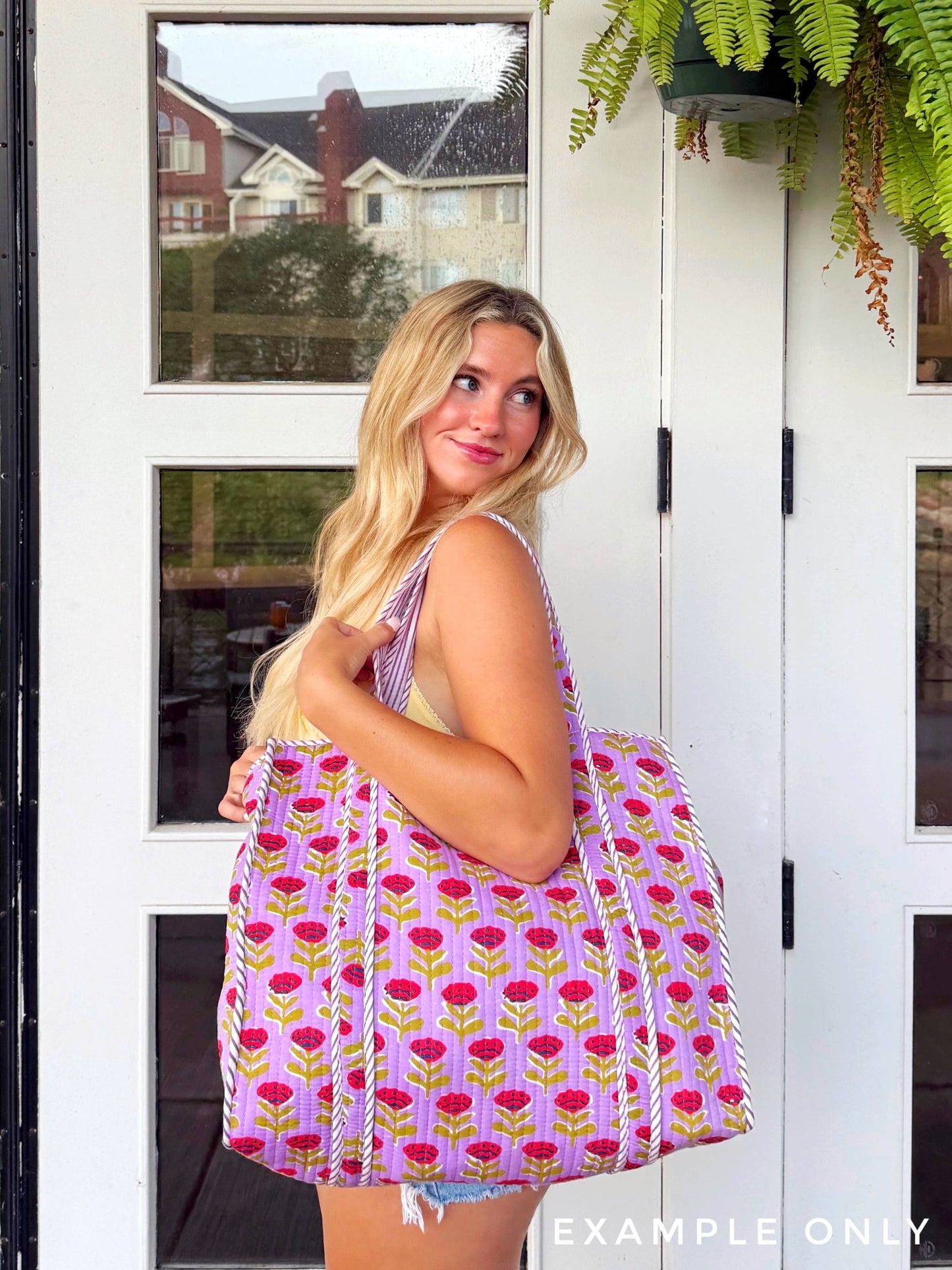 Tote Bags Quilted | Large Travel Tote | Pink Red Tiger Print - Global Hues Market