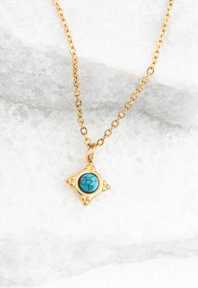 Turquoise Compass Rose Necklace - Global Hues Market