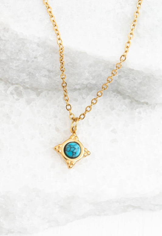 Turquoise Compass Rose Necklace - Global Hues Market
