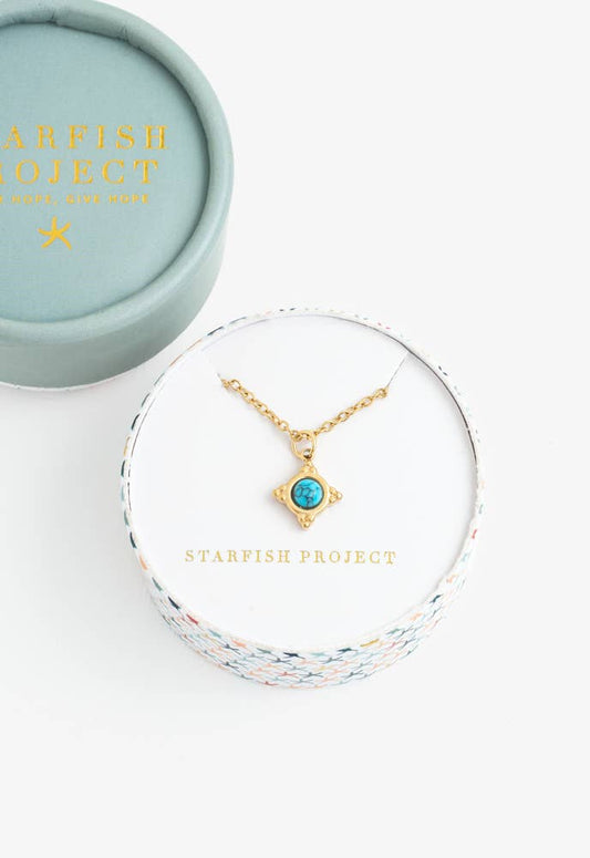 Turquoise Compass Rose Necklace - Global Hues Market