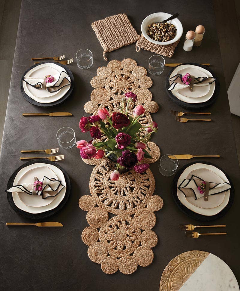 Woven Jute Table Runner - Global Hues Market