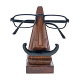 Hand Carved Mustache & Nose Eyeglass Holder - Global Hues Market