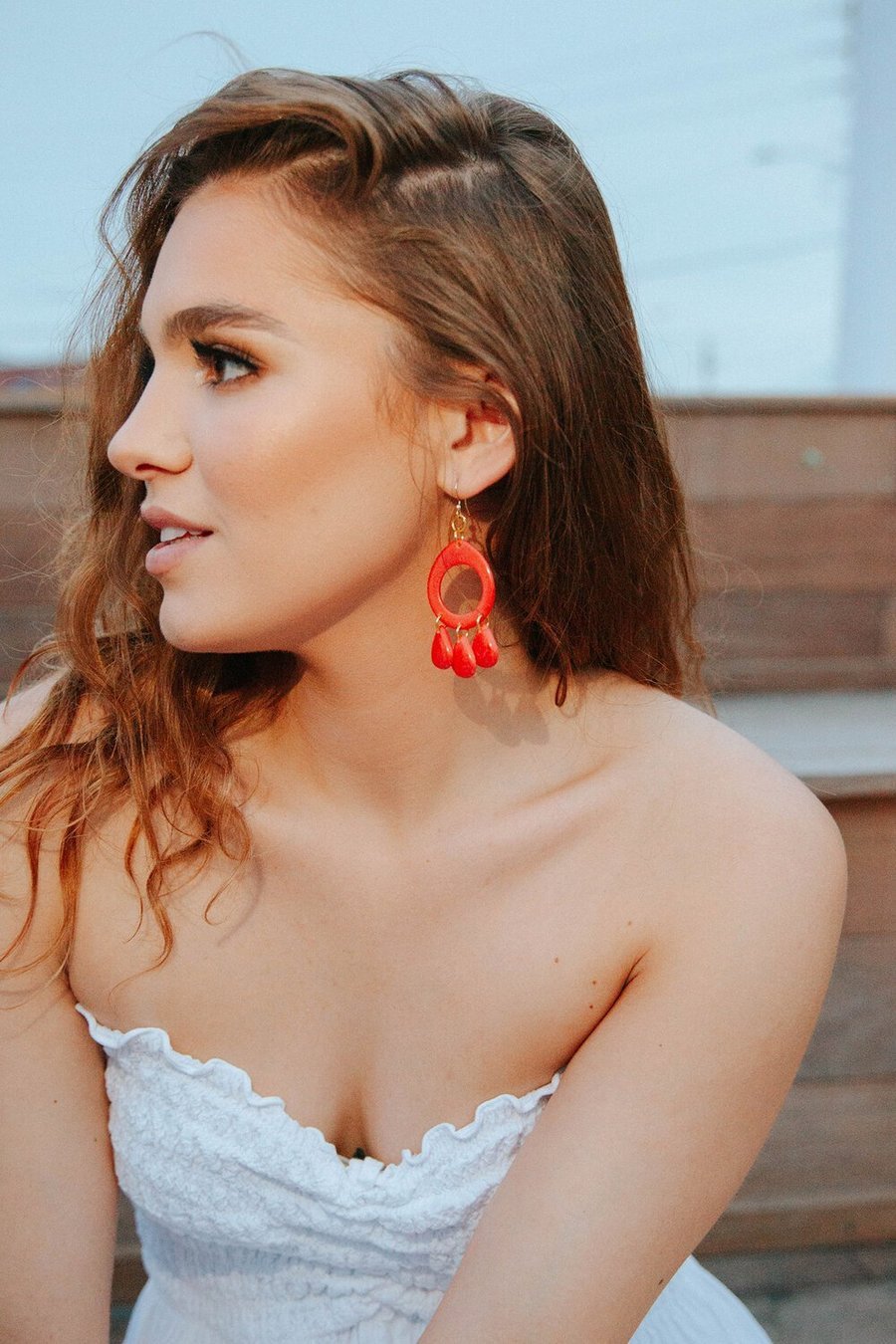 Isa earrings {coral} - Global Hues Market