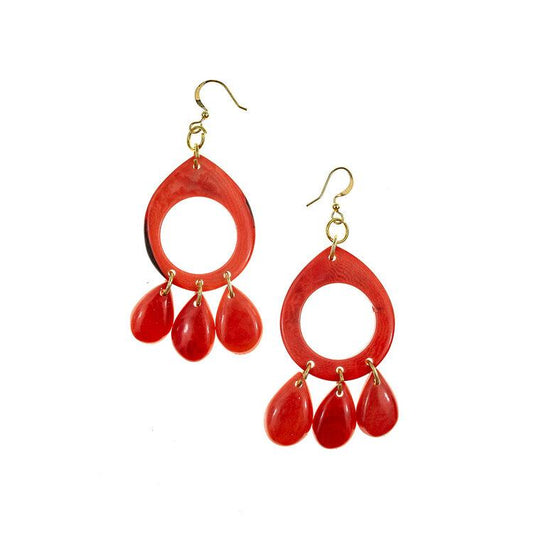 Isa earrings {coral} - Global Hues Market