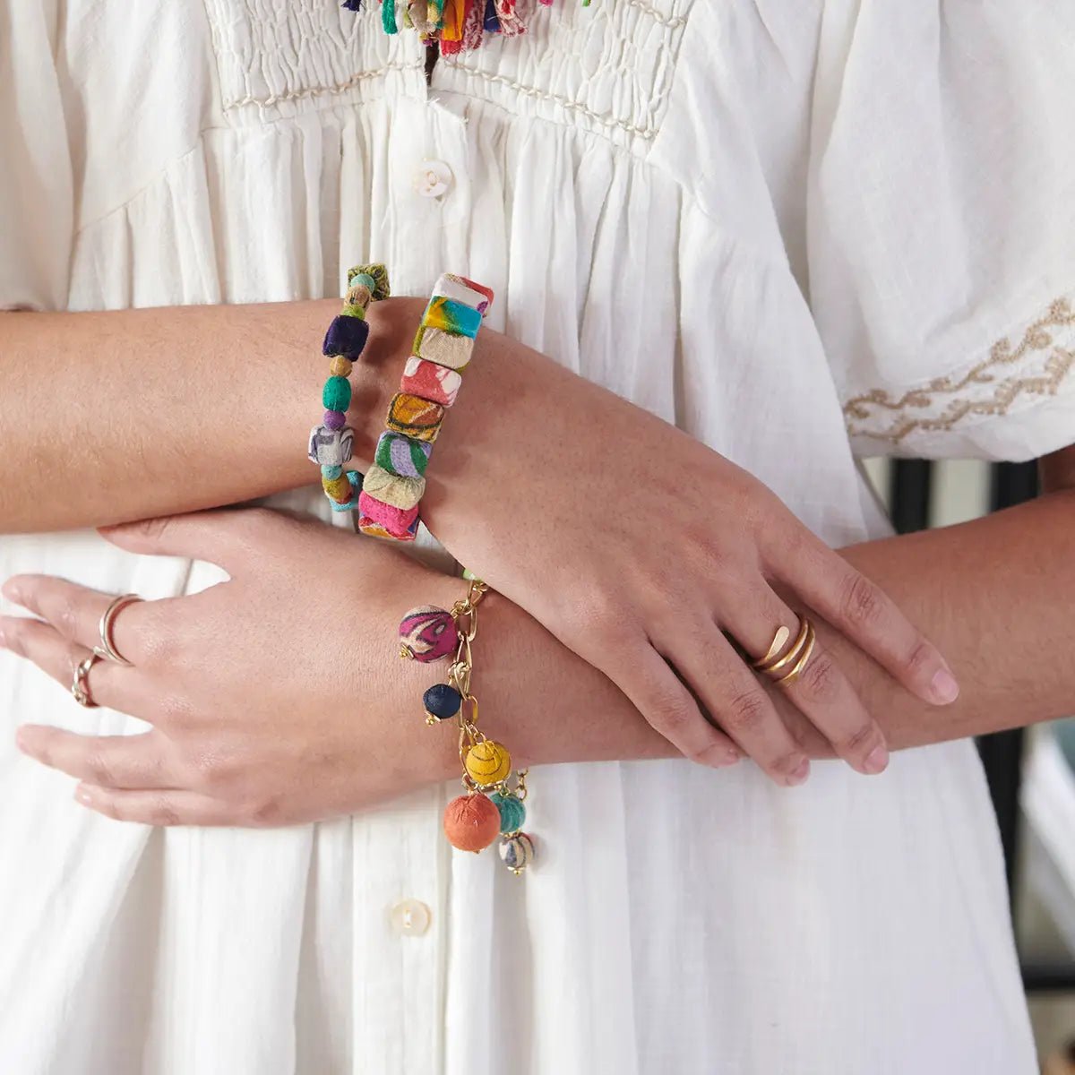 Kantha Block Bracelet - Global Hues Market