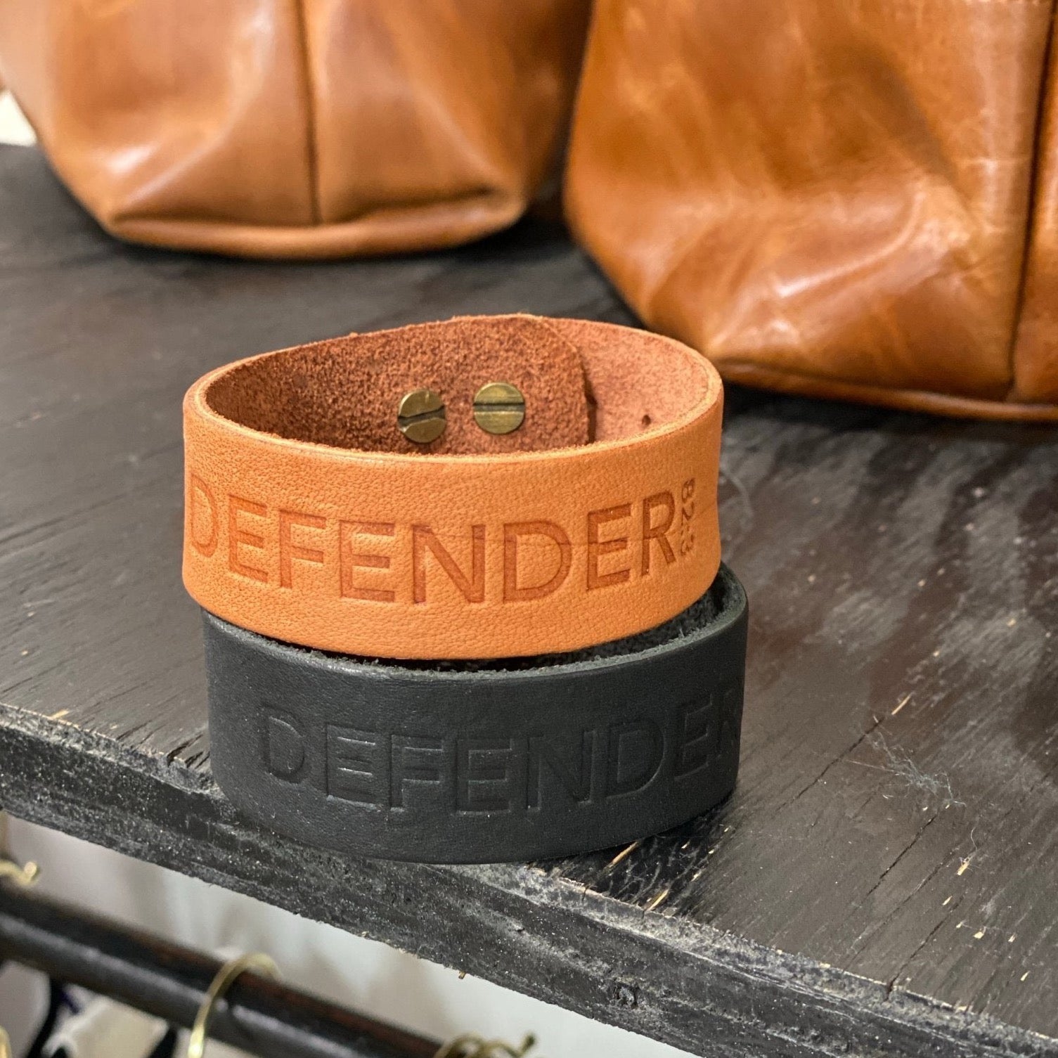 Men's {Defender} Thick Leather Bracelet - Global Hues Market