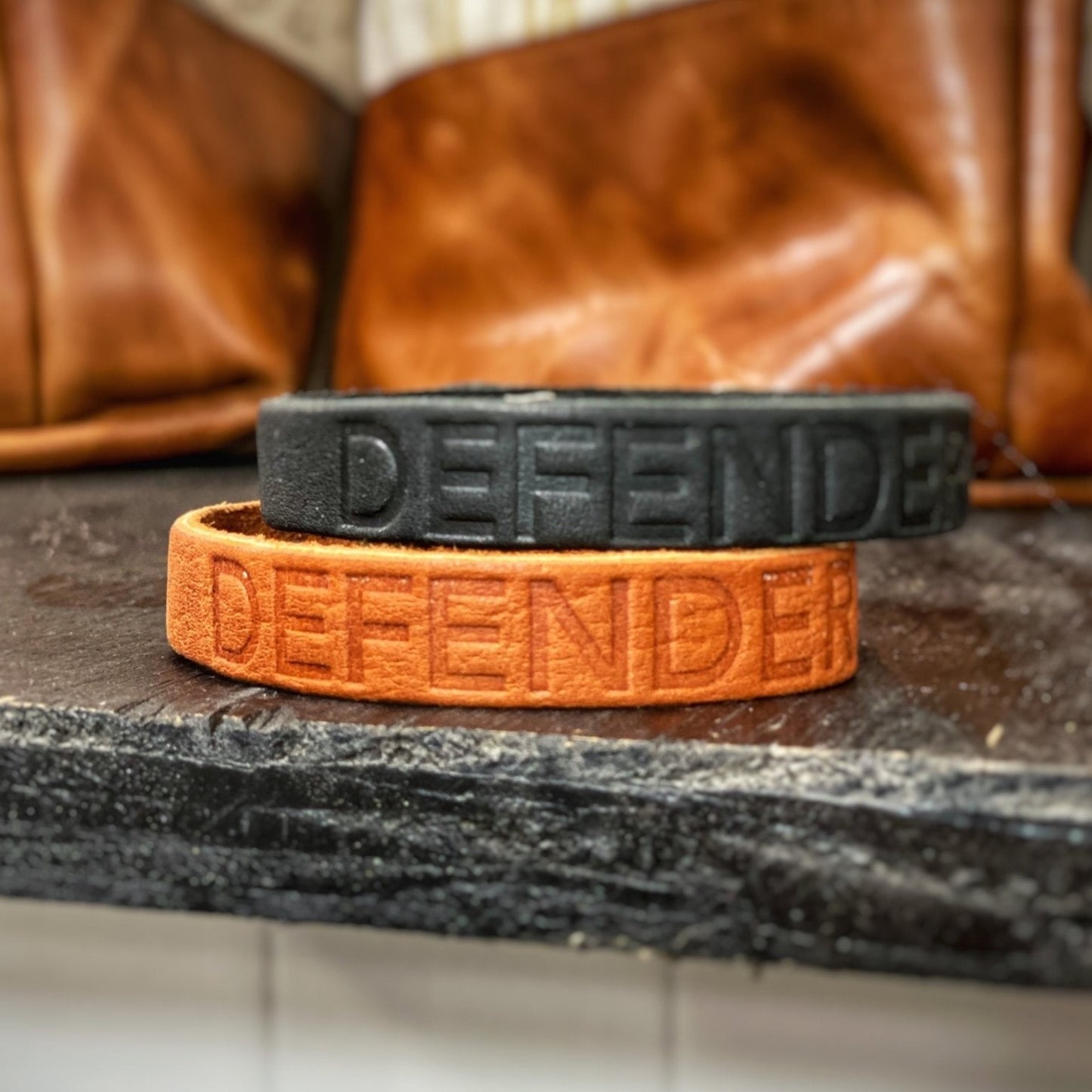 Men's {Defender} Thin Leather Bracelet - Global Hues Market