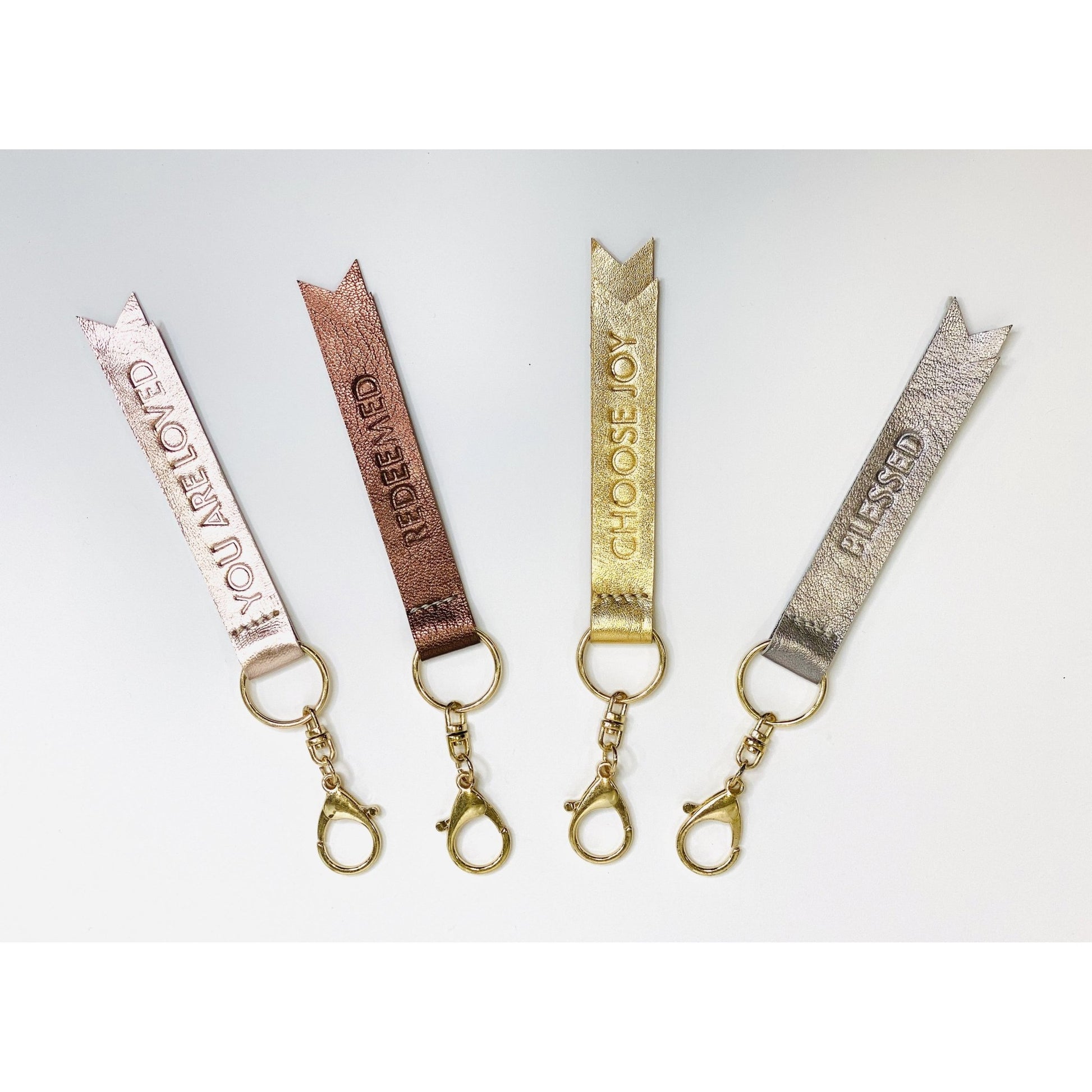 Metallic Leather Keychain {You are Loved} - Global Hues Market