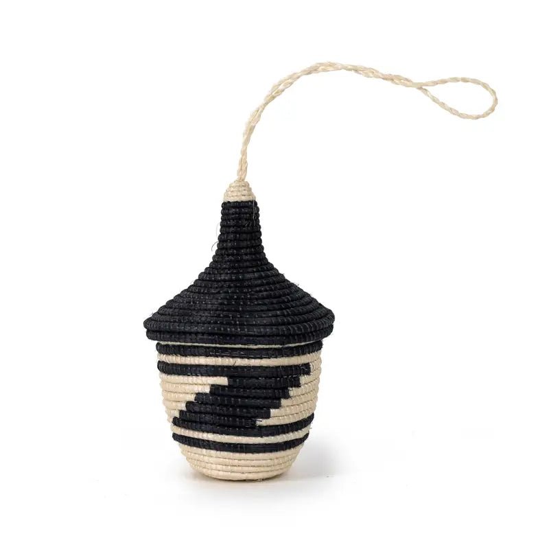 Miniature Basket Ornament {black} - Global Hues Market