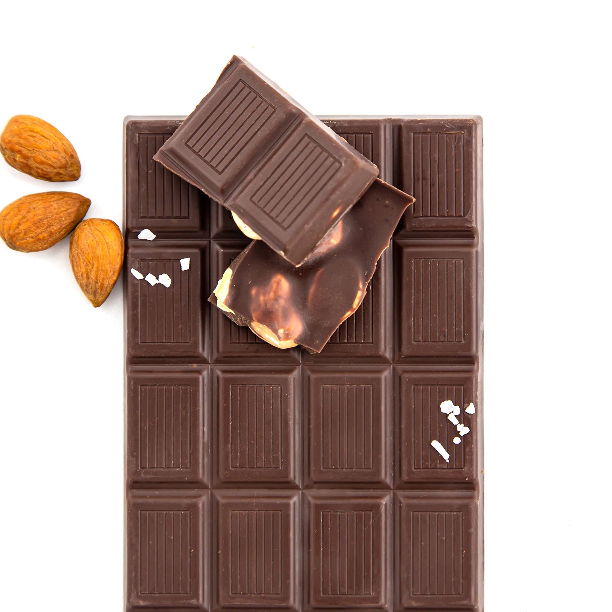 Organic Dark Chocolate Almond & Sea Salt, 55% Cacao - Global Hues Market