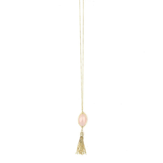 Rose Quartz Tassel Necklace - Global Hues Market