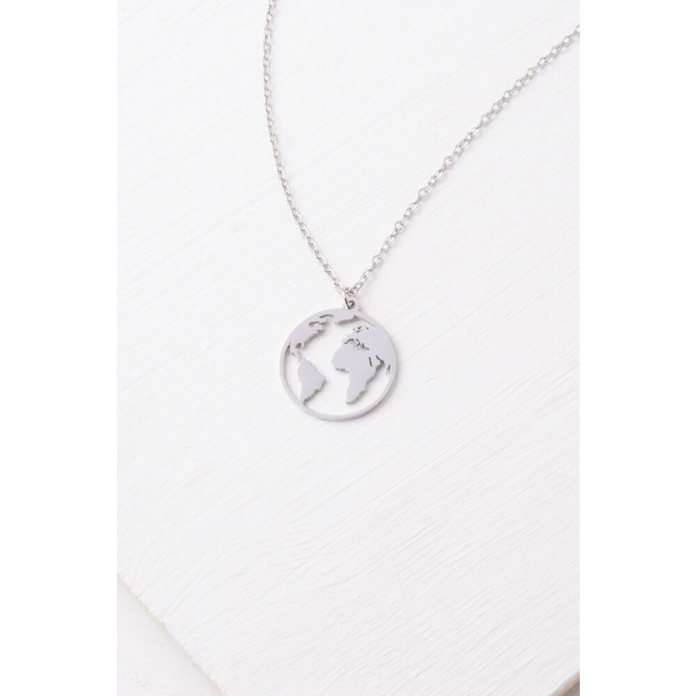 Silver World Pendant Necklace - Global Hues Market
